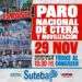 SUTEBA ADHIERE AL PARO NACIONAL Y MOVILIZACIÓN DE CTERA AL CONGRESO ESTE MIÉRCOLES 29