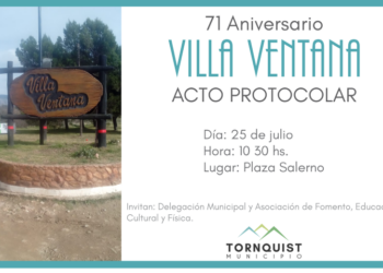Invitación acto 71° aniversario de Villa Ventana