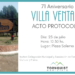 Invitación acto 71° aniversario de Villa Ventana