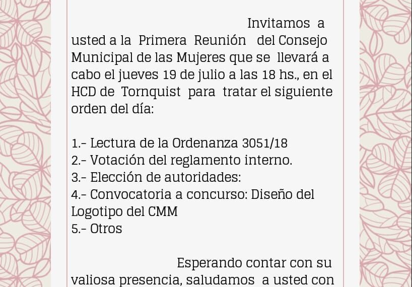 Elegirán autoridades para constituir el Consejo Municipal de las Mujeres