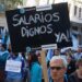 “POR SALARIO JUSTO Y DIGNAS CONDICIONES DE TRABAJO, LA LUCHA CONTINUA”