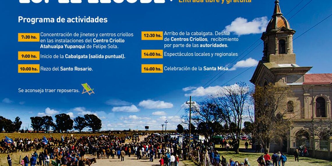 López Lecube: 11º Cabalgata Peregrinación a la Iglesia