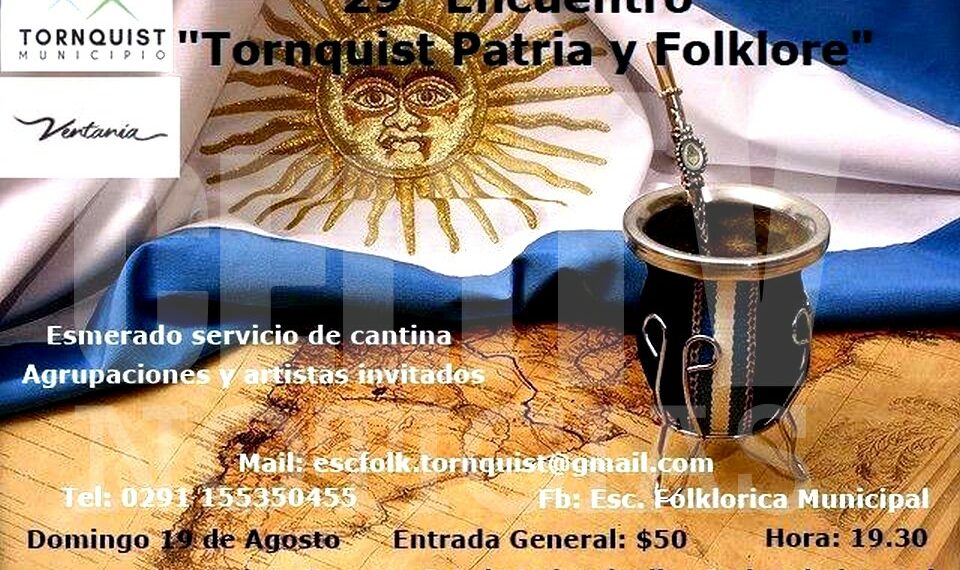 Se realiza éste domingo el 29° Encuentro “Tornquist Patria y Folclore”.