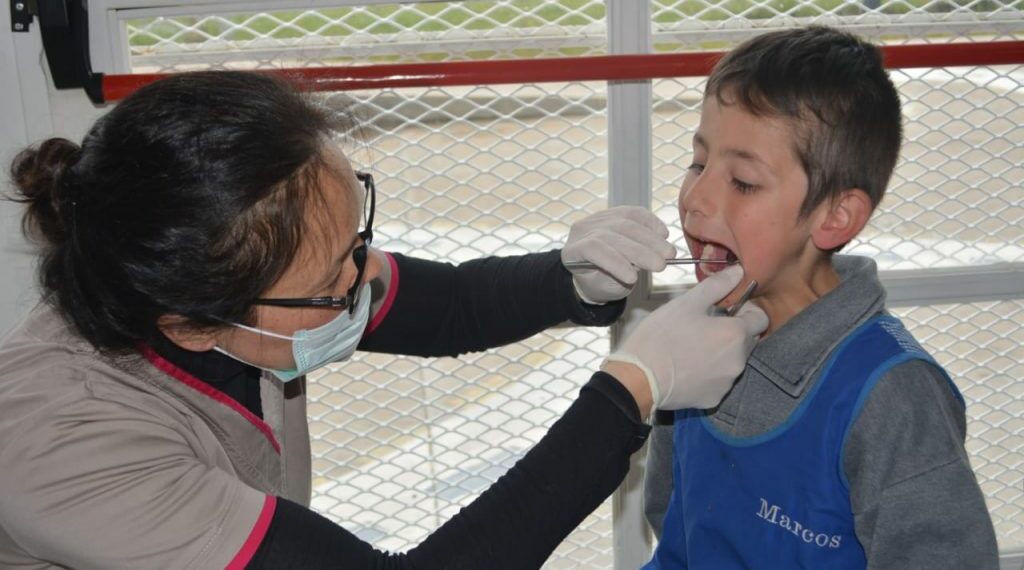 Se está realizando una campaña bucodental en los jardines del distrito