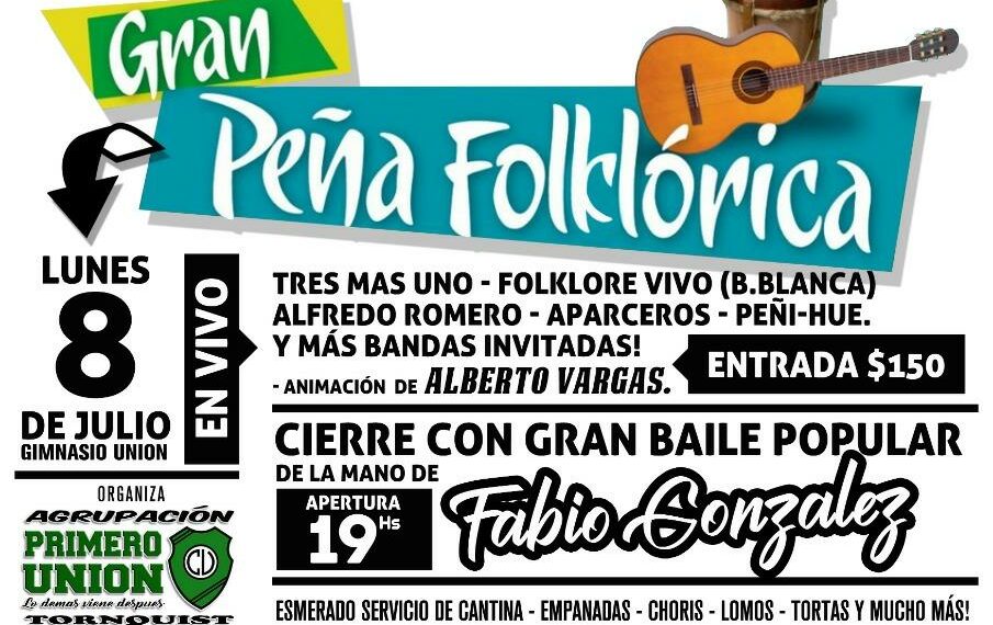 Se viene una gran noche de peña folkórica en el Club Unión