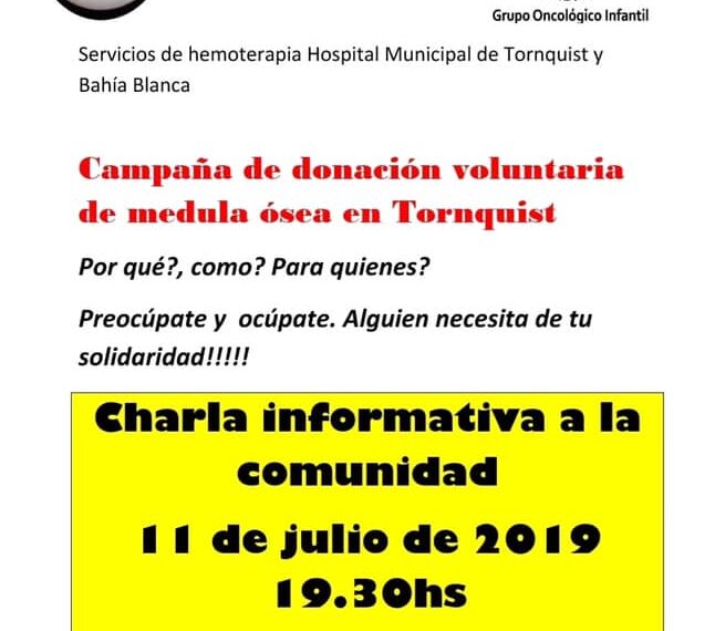 Habrá una campaña de donación de Medula Ósea en Tornquist