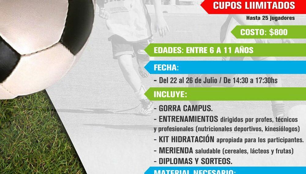 Se acerca el 2° Campus de Fútbol del Club Unión