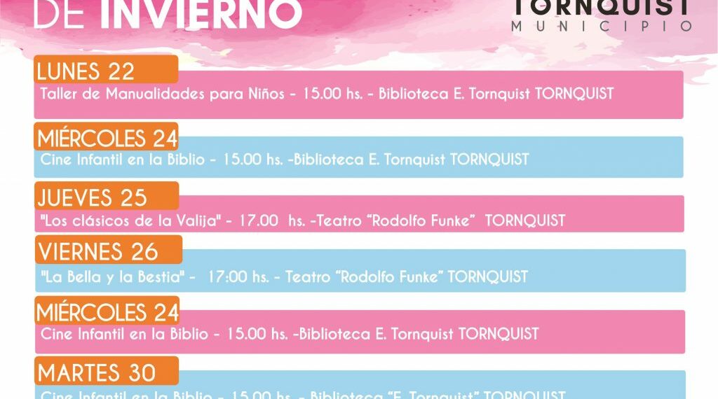 Actividades para vacaciones de invierno en la Biblioteca Popular Ernesto Tornquist