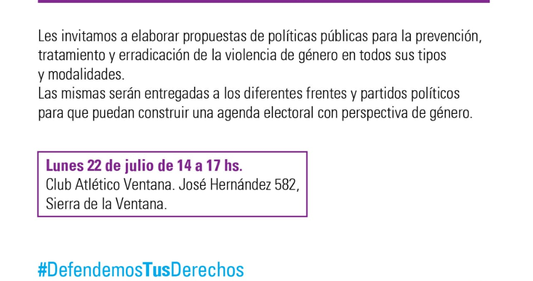 Se realizará el “Foro de mujeres y disidencias para la construcción de una agenda política con equidad de género”