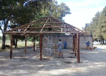 Avanzan las mejoras en el predio del Sindicato de Papeleros de Tornquist (Videos)