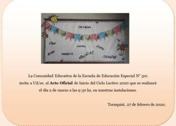 El lunes se realizará el Acto de inicio del Ciclo Lectivo 2020