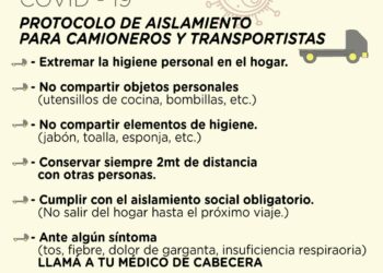 Protocolo de acción para transportistas durante la pandemia