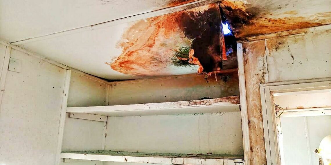 Principio de incendio en un obrador del Parque Eólico