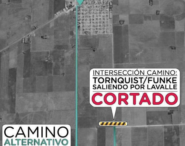 Se cerró el ingreso a Tornquist por el camino rural a Funke