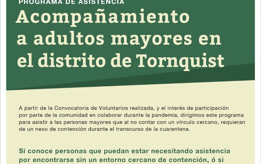 ACOMPAÑAMIENTO ADULTOS MAYORES EN EL DISTRITO DE TORNQUIST