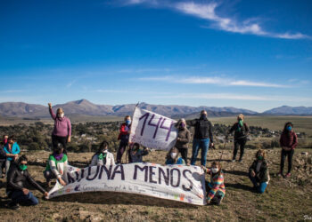 El Consejo Municipal de las Mujeres exhibió el número 144 en el Cerro Ceferino