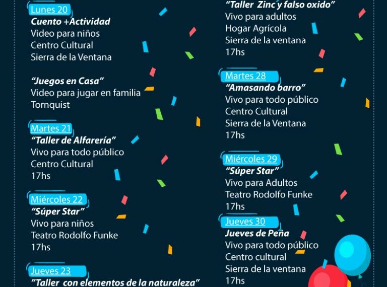 AGENDA CULTURAL PARA VACACIONES DE INVIERNO EN LA COMARCA