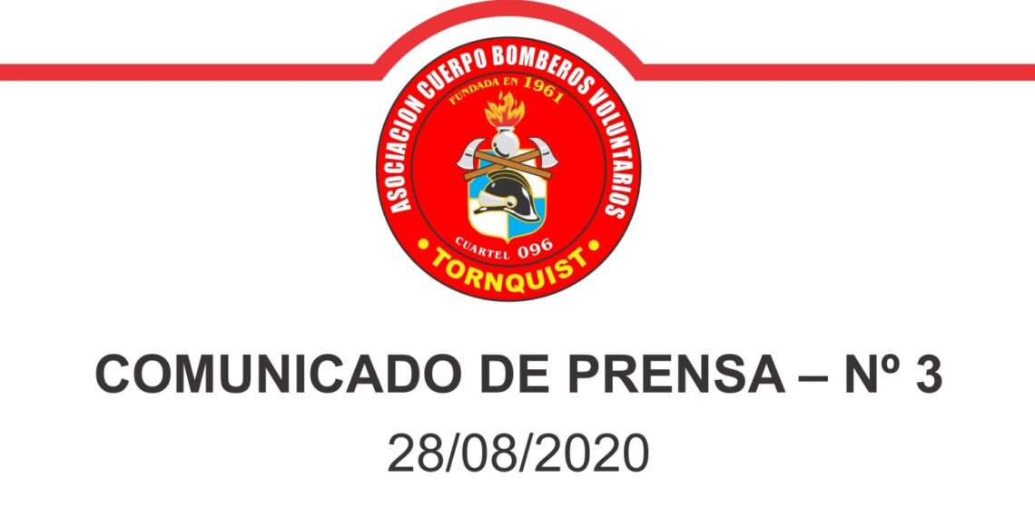 Comunicado de prensa de los Bomberos Voluntarios de Tornquist