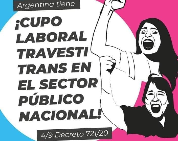 El Gobierno Nacional estableció un cupo laboral mínimo de personas travestis, transexuales y transgénero en el sector público
