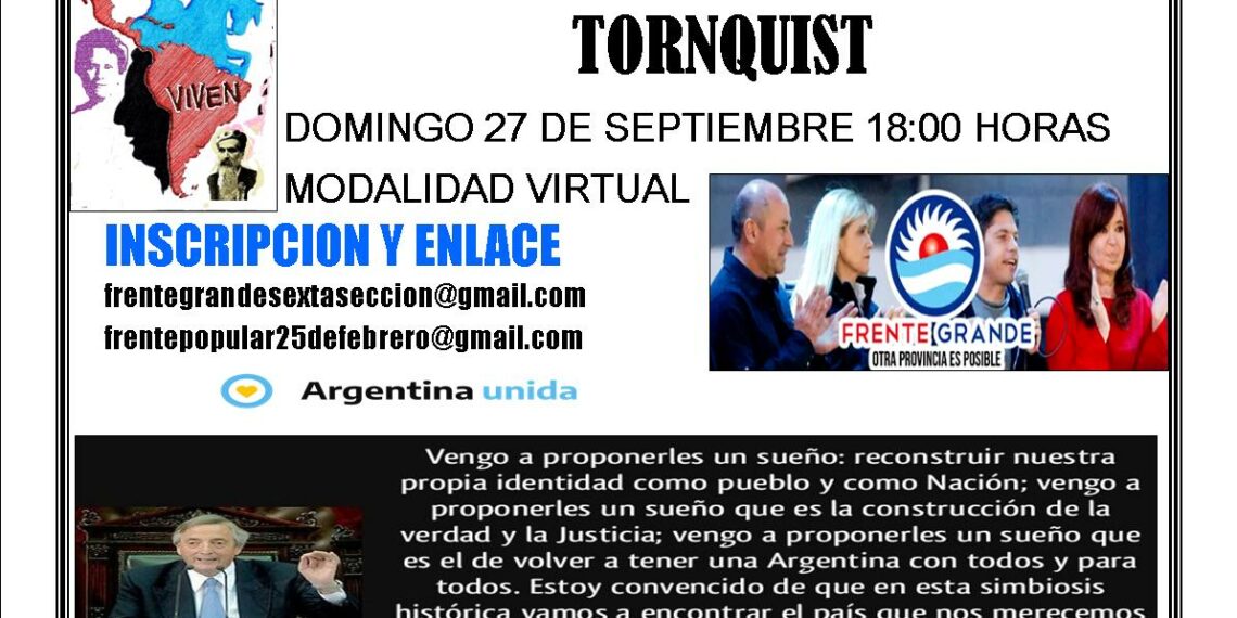 El Frente Grande y el Frente 25 de febrero convocan a un plenario distrital con modalidad virtual