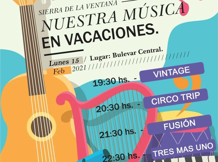‘Nuestra Música en Vacaciones’: El lunes se presentan cuatro bandas en Sierra de la Ventana