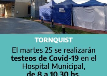 Se realizarán testeos de Covid-19 en el Hospital Municipal