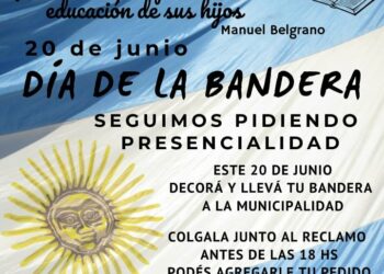 Padres Organizados invitan a colgar banderas y continuan el reclamo por la presencialidad
