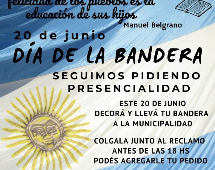 Padres Organizados invitan a colgar banderas y continuan el reclamo por la presencialidad