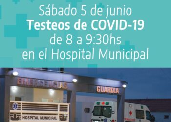 Sábado 5: realizarán testeos de Covid-19 en el Hospital Municipal
