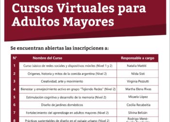 Inscripción abierta a nuevos cursos virtuales para adultos mayores