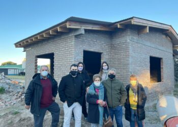 Bordoni visitó la construcción del Centro de Jubilados de Villa Ventana