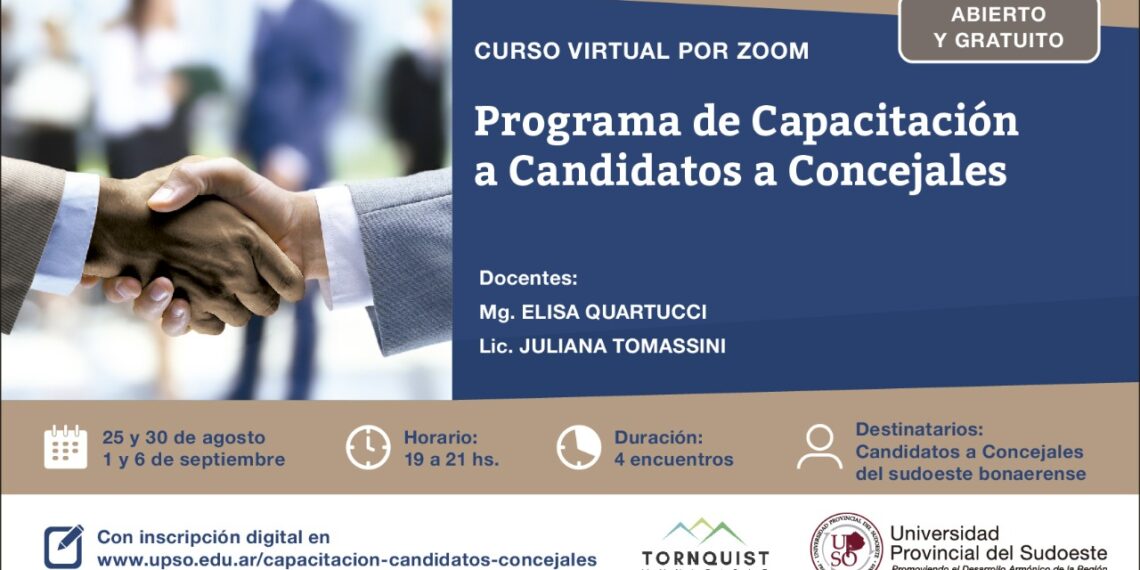 Comienza este miércoles el Programa de Capacitación a Candidatos a Concejales