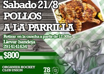 El sábado 21 habrá venta de pollos a la parrilla en el Club Unión