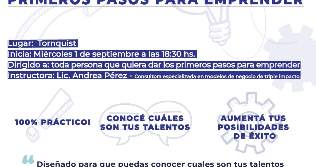 Dictarán un taller de primeros pasos para emprender