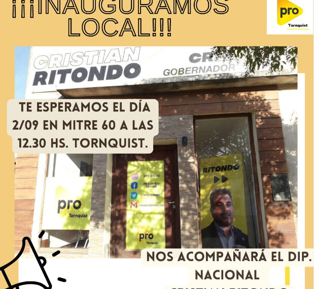 La Junta Promotora del PRO invita a la inauguración de su local partidario