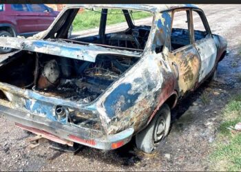 Perdidas totales por el incendio de un auto en Ruppel al 400 (fotos y videos)