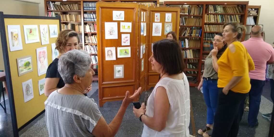 Muestra de arte del Taller de Acuarela en la Biblioteca Popular Ernesto Tornquist (Video y Fotos)