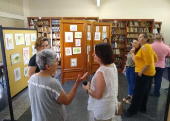 Muestra de arte del Taller de Acuarela en la Biblioteca Popular Ernesto Tornquist (Video y Fotos)