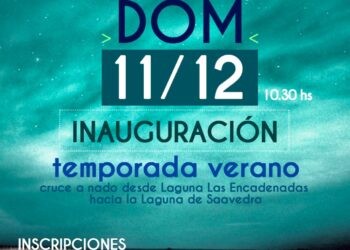 Apertura de la temporada de la laguna de Tornquist con un cruce a nado hasta la de Saavedra