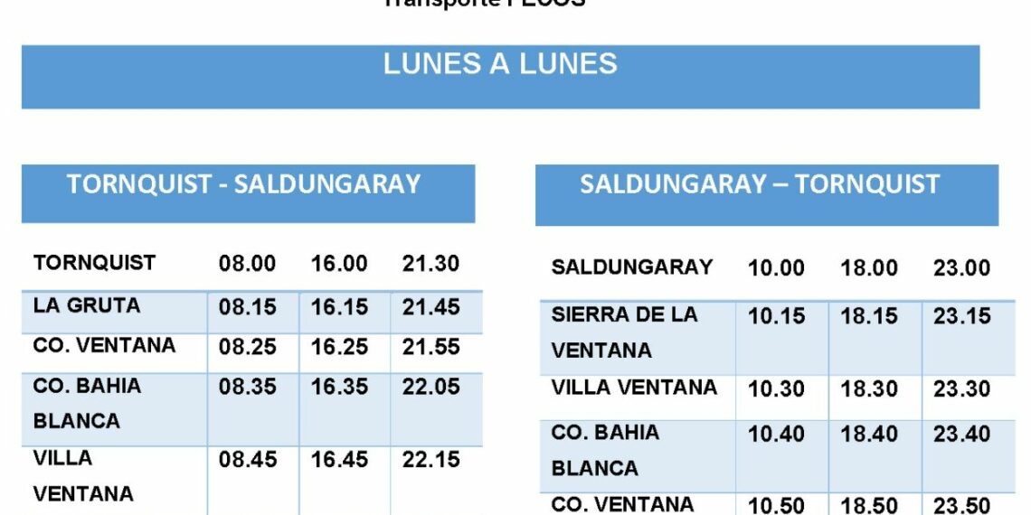 Cambio de horario en el servicio de refuerzo del transporte público del distrito