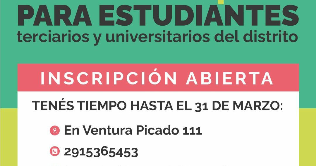 Abre la inscripción a becas municipales para estudiantes terciarios y universitarios