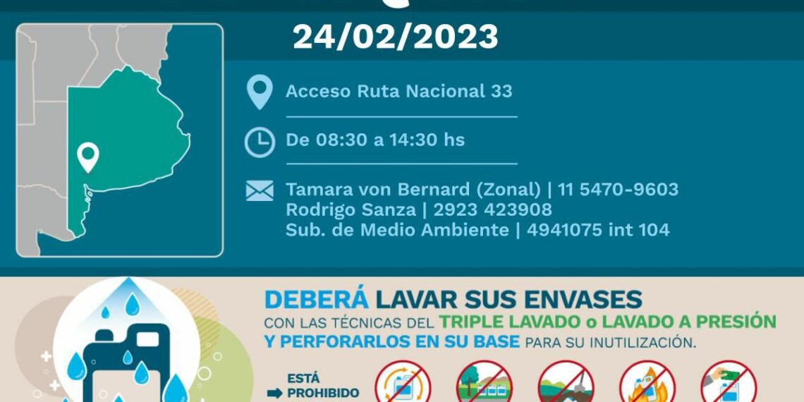 Habrá una nueva jornada de recepción de envases vacíos de fitosanitarios