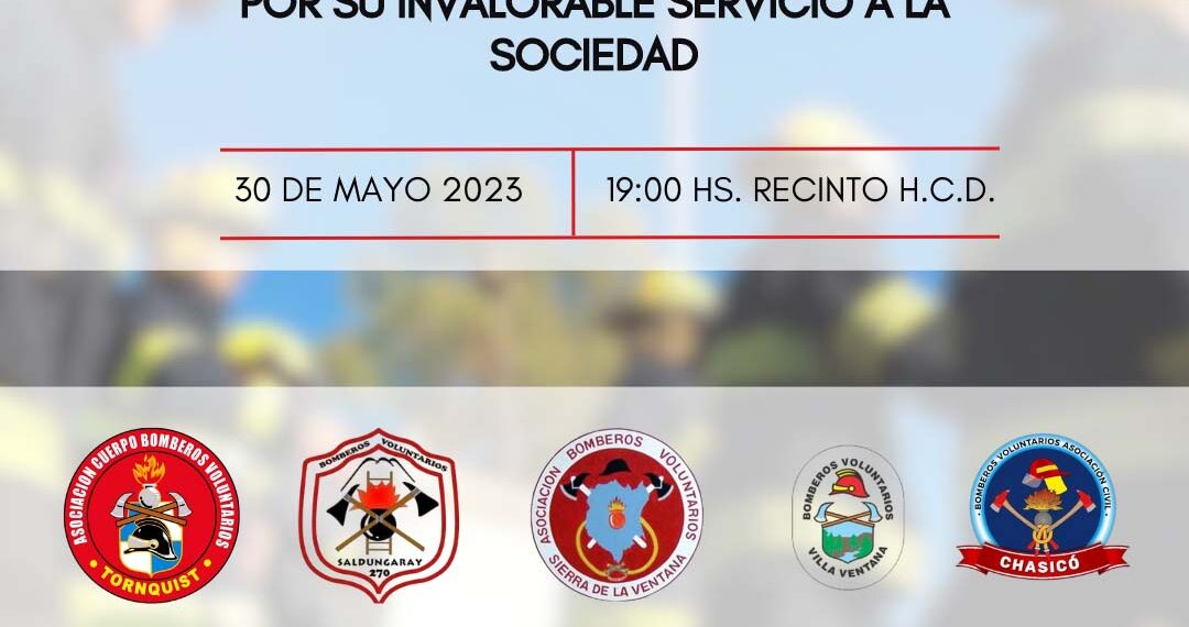 El HCD. reconocerá éste martes a las Bomberas Voluntarias del distrito