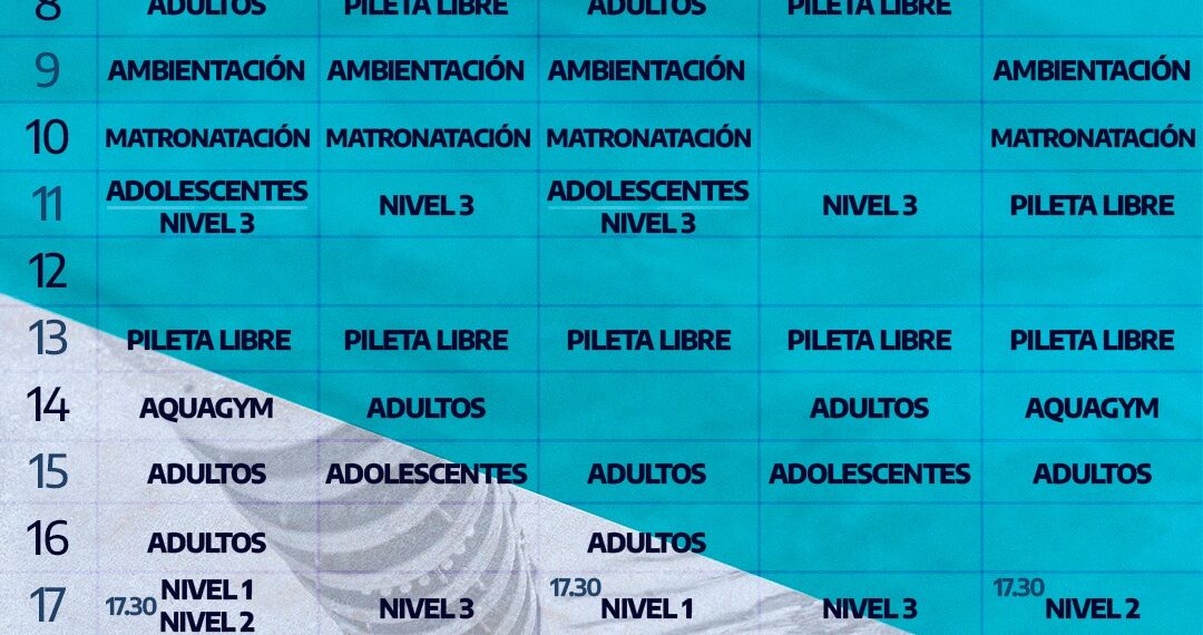 Abiertas las inscripciones a las actividades del Natatorio Climatizado Municipal