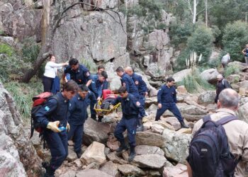 Los Bomberos de Tornquist rescataron a una mujer en la Garganta Olvidada