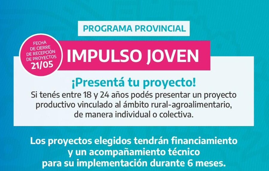 Invitan a jóvenes a participar del programa Impulso Joven