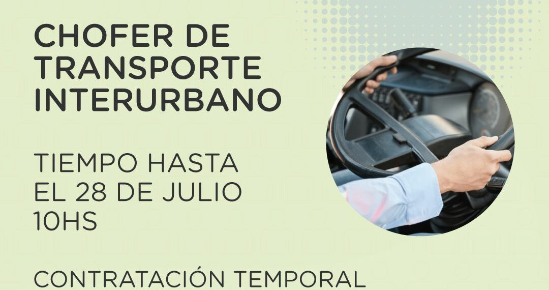 Búsqueda de chofer para transporte interurbano