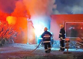 Hubo incendio en un complejo de Sierra de la Ventana