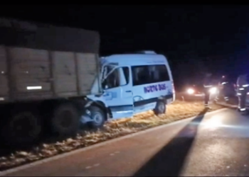 Accidente vehicular en el acceso a la localidad de Saldungaray