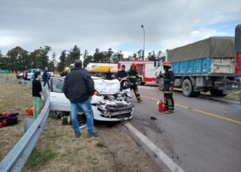 Dos heridos fue el saldo del choque registrado en el acceso a Tornquist por RN 33 (Video)